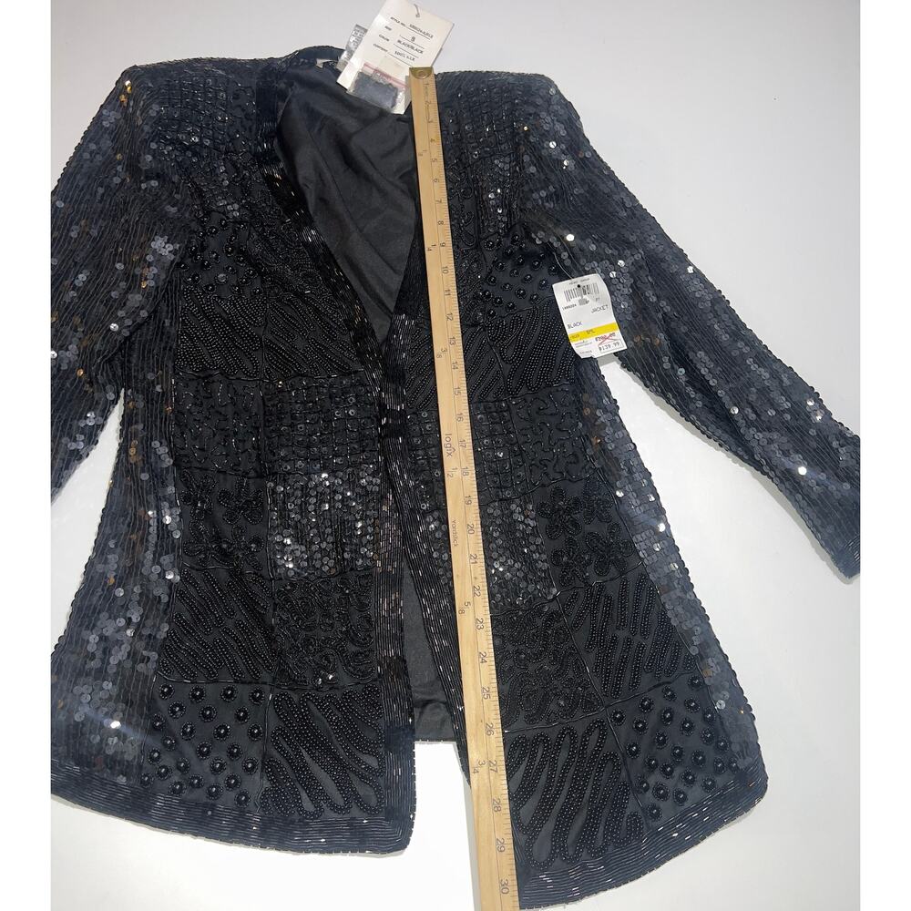 Niteline women’s 100% silk sequins beaded black blazer unknown sequins skirt - Picture 13 of 16